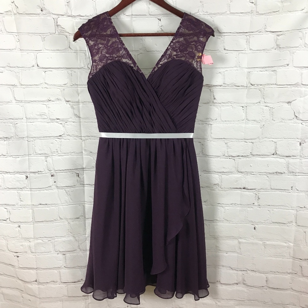 Watters W Too Short Plumb Bridesmaid Dress